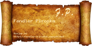 Fendler Piroska névjegykártya
