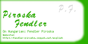 piroska fendler business card